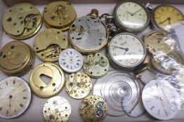 A Mixed Lot of assorted 19th/20th Century part Pocket Watches and Fob Watches plus movement