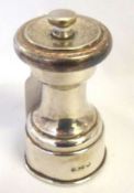 A Electroplated Pepper Mill of standard form, by Hukin and Heath, 3” tall