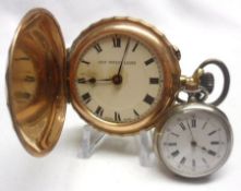 A Mixed Lot of probably American Brass Cased Hunter Keyless Pocket Watch, inscribed “Best Patent