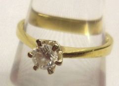 A high grade precious metal single stone brilliant cut Diamond Ring, approximately ¼ ct, stamped “