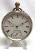 A last quarter of the 19th Century Silver Cased Open Face Keyless Pocket Watch, H E Peck – 71