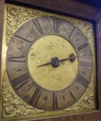 Jno Nethercott, Standlake, an 18th Century Single Hand Brass Longcase Movement within an oak wall