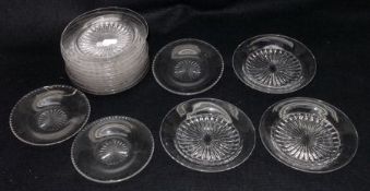 A collection of various Victorian Glass Ice Plates, all of circular form, mainly with facetted