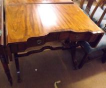 A near pair of Arthur Brett & Co Regency style Mahogany Sofa Tables, each with shaped fronts and