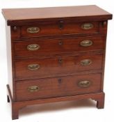 A late 18th Century Mahogany Bachelors Chest with folding top over four graduated full width drawers