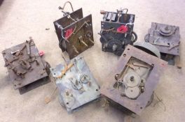 A box containing a collection of six assorted Longcase etc Clock Movements (for restoration)