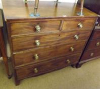 A Mahogany Chest of two short and three full width graduated drawers, 19th Century, 43” wide