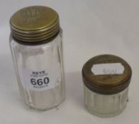 A Mixed Lot comprising: two various formerly Electroplated lidded and clear cut glass Toiletry