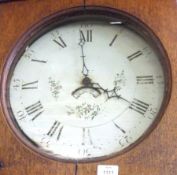 An early 19th Century Oak Cased 30-hour Longcase Clock, name erased, the hood with overhanging