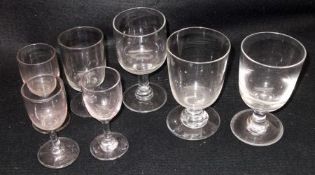 A collection of seven various 19th Century and later Drinking Glasses, includes four various Rummers