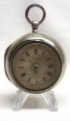 A last quarter of the 18th Century Silver Pair Cased Verge Watch, Jno. Wenham, Dereham, No 16264,