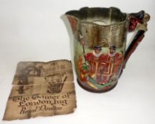 A Royal Doulton “The Tower of London” Jug, “It keeps its solemn watch and ward”, number 478 of