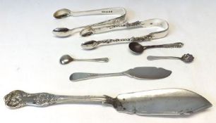 A Mixed group of Flatwares including Victorian Kings pattern Fish Knife, London 1860, (repaired),