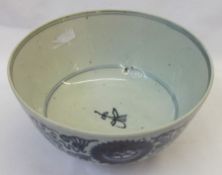 A Chinese Bowl of tapering circular form, decorated in underglaze blue with rosettes, geometric