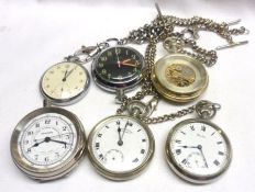 A Mixed Lot of six assorted 20th Century Metal Cased Pocket Watches, conditions vary, some