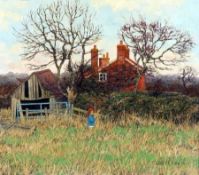 * CHRISTOPHER COMPTON HALL (BORN 1930, BRITISH) Signed and dated 1975 Oil on Board “Plaistow