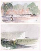 * SIR HUGH CASSON (1910-1999, BRITISH) Initialled Pair of Pen, Ink and Watercolour Drawings “