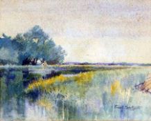 FRANK SOUTHGATE, RBA (1872-1916, BRITISH) Signed Watercolour “Marsh Hay Carting by the Yare” See