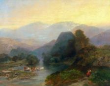 PRICE OF NOTTINGHAM (19TH CENTURY, BRITISH) Oil on Canvas Extensive River and Mountain Landscape