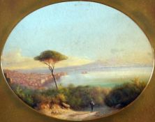 E ALTURI (19TH/20TH CENTURY, ITALIAN) Signed Oil A View of the Bay of Naples 15” x 18”