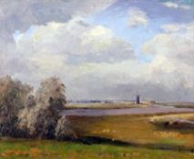 * CAMPBELL ARCHIBALD MELLON, ROI, RBA (1878-1955, BRITISH) Signed Oil on Canvas The Marshes from