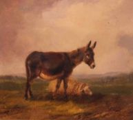 EUGÉNE VERBOECKHOVEN (1798-1881, BELGIAN) Signed and Dated 1835 Oil on Panel Donkey and Sheep in