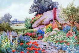 * THERESA SYLVESTER STANNARD (1898-1947, BRITISH) Signed Watercolour Cottage and Garden 13”x 19”