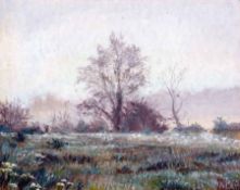 * MARGARET GLASS (BORN 1950, BRITISH) Monogrammed and Dated ’83 Pastel “Early Mist” 8” x 9 ½”