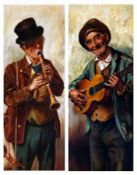 W THOMAS (19TH/20TH CENTURY, BRITISH) Signed and Dated 1926 A pair of Oils on Canvas Old Guitar