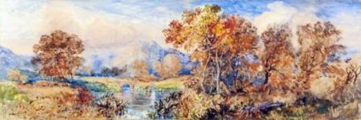 JOHN JOSEPH COTMAN (1814-1878, BRITISH) Signed and dated 1869 Watercolour Mountain River Landscape