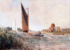 WILLIAM LESLIE RACKHAM (1864-1944, BRITISH) Signed Watercolour Inscribed “St Benets Abbey Reach”