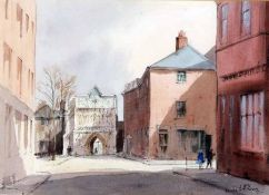 * LESLIE L HARDY MOORE, RI (1907-1996, BRITISH) Signed Watercolour “Ethelbert Gate, Norwich