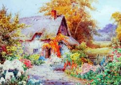 * THERESA SYLVESTER STANNARD (1898-1947, BRITISH) Signed Watercolour Cottage and Garden 9” x 13”