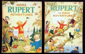 MORE RUPERT ADVENTURES – RUPERT IN MORE ADVENTURES, [1943-44] Annuals, prices unclipped, 4to, orig