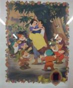 WALT DISNEY, limited edn Snow White col’d litho with film cel, limited edn of 2500 circa 1998,