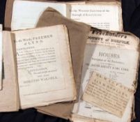 A Packet: three old folders containing 70+ Kings Lynn Political Notices, Election Squibs etc, 1773-