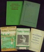 “VANTAGE” (PSEUD): LAWN TENNIS AND TABLE TENNIS, 1935, orig ptd pict wraps + ISTVAN KELEN: SUCCESS