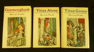 MERVYN PEAKE: TITUS GROAN –GORMENGHAST – TITUS ALONE, NY 1967, 3 vols, orig cl, d/ws