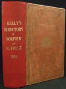 KELLY’S DIRECTORY OF NORFOLK AND SUFFOLK, 1904, lacks maps, orig blind stpd cl gt, rebkd