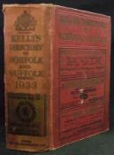 KELLY’S DIRECTORY OF NORFOLK AND SUFFOLK, 1933, lacks maps, orig blind stpd cl gt