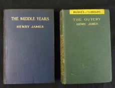 HENRY JAMES, 2 ttls: THE OUTCRY, 1911, 1st edn, orig cl gt, ex Mudie’s lib; THE MIDDLE YEARS, 1917