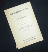 RAD BRADBURY: DANDELION WINE, 1957 uncorrected proof, orig wraps