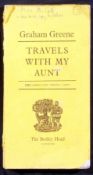 GRAHAM GREENE: TRAVELS WITH MY AUNT, 1969 uncorrected proof, top wrap “un” of uncorrected crossed