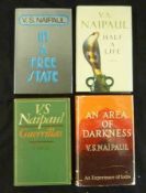 V S NAIPAUL, 4 ttls: AN AREA OF DARKNESS, 1964, 1st edn, lacks ffep, orig cl, d/w; IN A FREE