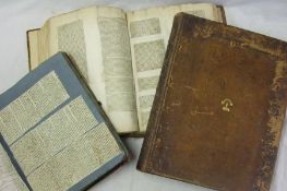 Three Old Albums: assorted news cuttings circa 1750-1825, mainly Norfolk interest, two ex Hudson