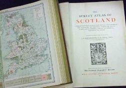 J G BARTHOLOMEW, 2 ttls: THE SURVEY ATLAS OF SCOTLAND ….., 1912, orig cl gt, 4to + THE SURVEY