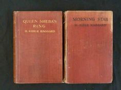 SIR HENRY RIDER HAGGARD, 2 ttls: QUEEN SHEBA’S RING, 1910, 1st edn, orig cl gt worn; MORNING STAR,