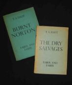 T S ELIOT: BURNT NORTON – THE DRY SALVAGES, 1941, 1941, 1st edns, 2nd iss, orig wraps worn,