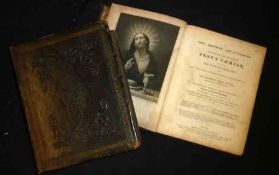 H BUTLER: THE LIFE ….. OF ….. JESUS CHRIST, 1837, 4to, old diced cf gt + J BUNYAN: PILGRIM’S