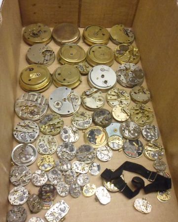 A Mixed Lot comprising: a large quantity of Pocket, Fob and Wristwatch Movements (conditions vary